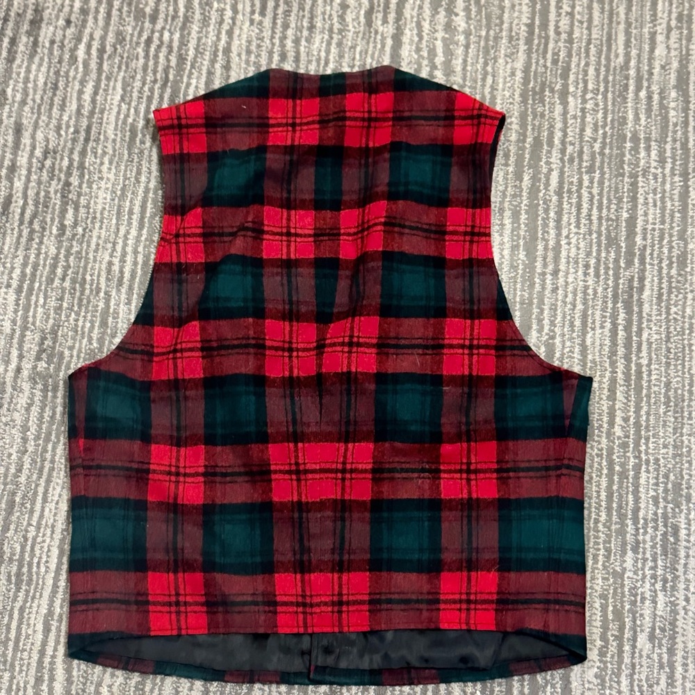 Pendleton Red and Green Plaid Vest